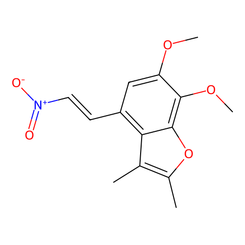 Benzofuran, 6,7-dimethoxy-2,3-dimethyl-4-(2-nitroethenyl)- structure