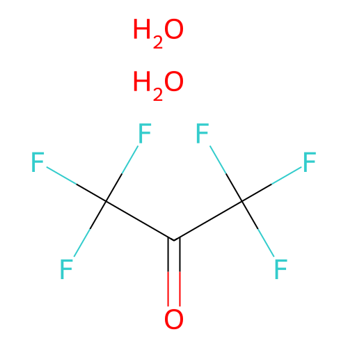 2-Propanone, hexafluoro-, dihydrate structure