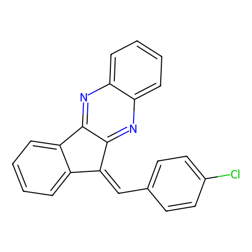 (11Z)-11-[(4-chlorophenyl)methylidene]indeno[1,2-b]quinoxaline structure