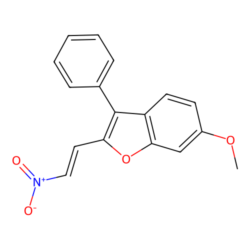 Benzofuran, 6-methoxy-2-(2-nitroethenyl)-3-phenyl- structure
