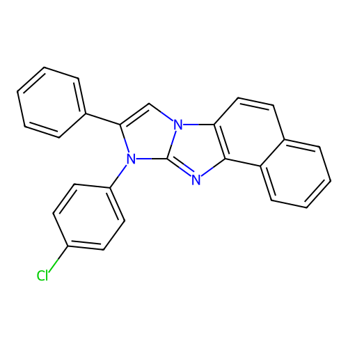 10-(4-chlorophenyl)-9-phenyl-10H-imidazo[1,2-a]naphtho[1,2-d]imidazole structure