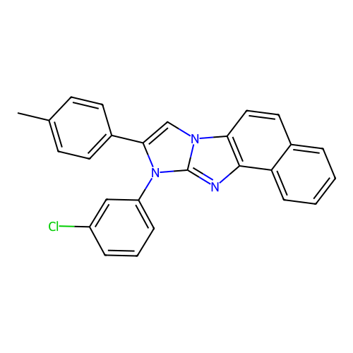 10-(3-chlorophenyl)-9-(4-methylphenyl)-10H-imidazo[1,2-a]naphtho[1,2-d]imidazole structure