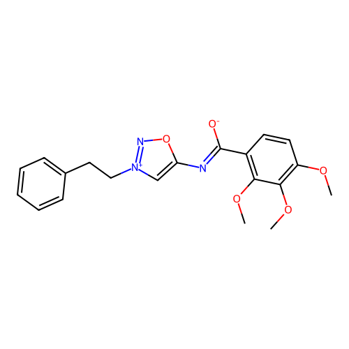 Sydnone imine, 3-(2-phenylethyl)-N-(3,4,5-trimethoxybenzoyl)- structure