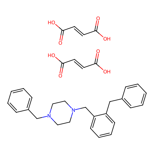 1-(2-Benzylbenzyl)-4-benzylpiperazine di(hydrogen maleate) structure