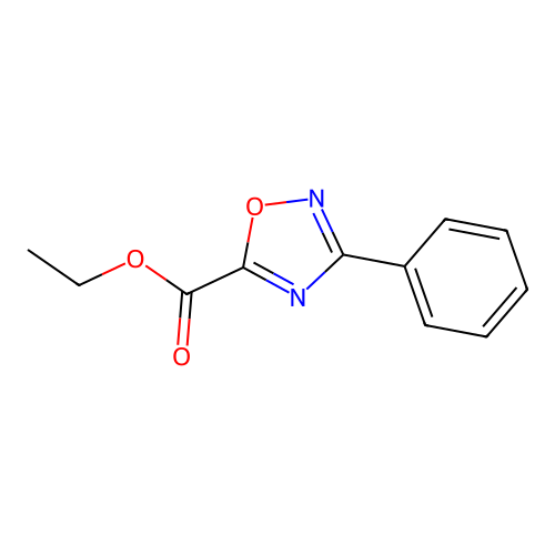 Ethyl 3-phenyl-(1,2,4)oxadiazole-5-carboxylate structure