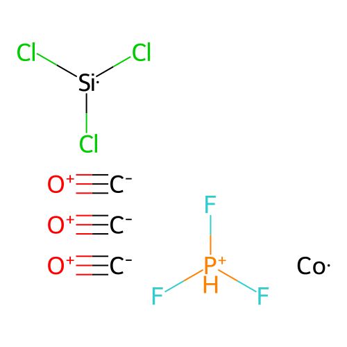 Cobalt, tricarbonyl(phosphorus trifluoride)(trichlorosilyl)- structure