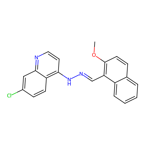 1-Naphthalenecarboxaldehyde, 2-methoxy-, (7-chloro-4-quinolinyl)hydrazone structure