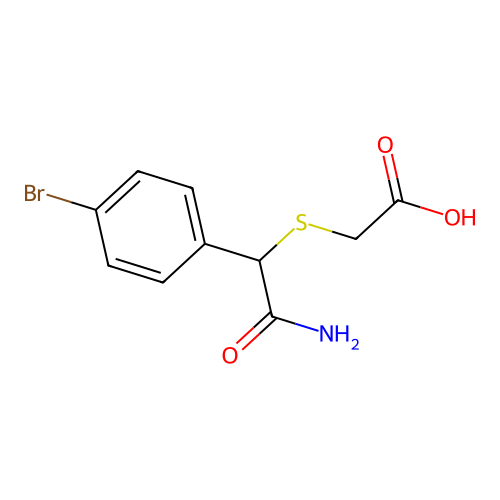 2-[2-Amino-1-(4-bromophenyl)-2-oxoethyl]sulfanylacetic acid structure