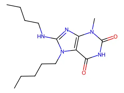 8-(butylamino)-3-methyl-7-pentyl-1H-purine-2,6(3H,7H)-dione structure