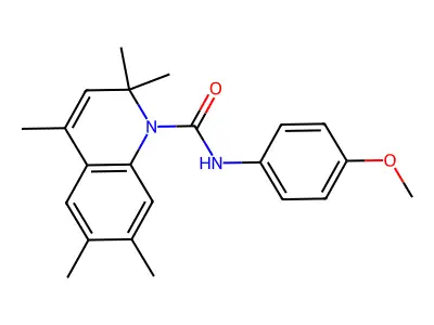 N-(4-methoxyphenyl)-2,2,4,6,7-pentamethylquinoline-1-carboxamide structure