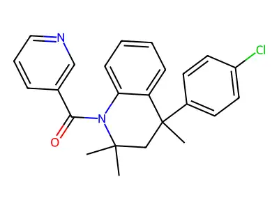 [4-(4-chlorophenyl)-2,2,4-trimethyl-3H-quinolin-1-yl]-pyridin-3-ylmethanone structure