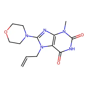 3-Methyl-8-morpholin-4-yl-7-prop-2-enylpurine-2,6-dione structure