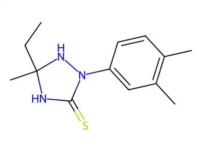 2-(3,4-Dimethylphenyl)-5-ethyl-5-methyl-1,2,4-triazolidine-3-thione structure