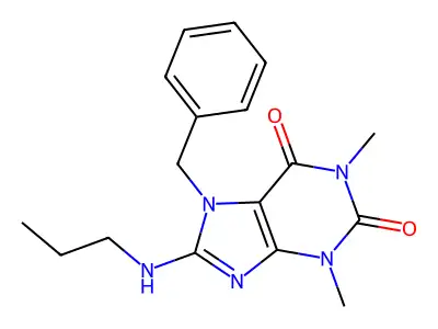 7-benzyl-1,3-dimethyl-8-(propylamino)-1H-purine-2,6(3H,7H)-dione structure