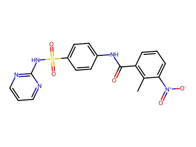 2-methyl-3-nitro-N-[4-(pyrimidin-2-ylsulfamoyl)phenyl]benzamide structure