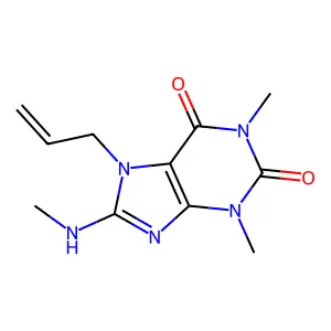 1,3-Dimethyl-8-(methylamino)-7-prop-2-enylpurine-2,6-dione structure