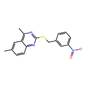 4,6-Dimethyl-2-[(3-nitrophenyl)methylsulfanyl]quinazoline structure