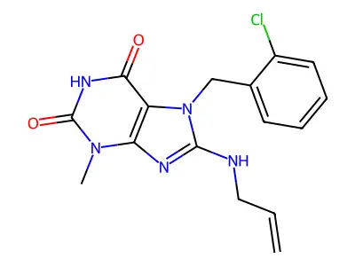 7-[(2-Chlorophenyl)methyl]-3-methyl-8-(prop-2-enylamino)purine-2,6-dione structure