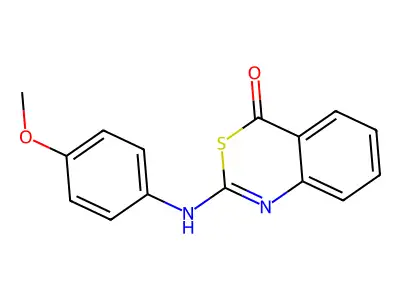 2-(4-methoxyanilino)-4H-3,1-benzothiazin-4-one structure