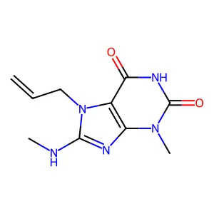3-Methyl-8-(methylamino)-7-prop-2-enylpurine-2,6-dione structure