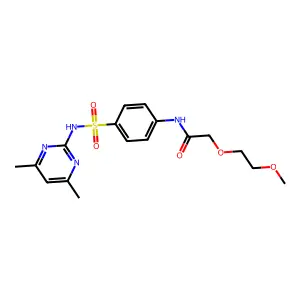 N-{4-[(4,6-dimethylpyrimidin-2-yl)sulfamoyl]phenyl}-2-(2-methoxyethoxy)acetamide structure