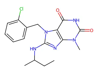 8-(Butan-2-ylamino)-7-[(2-chlorophenyl)methyl]-3-methylpurine-2,6-dione structure