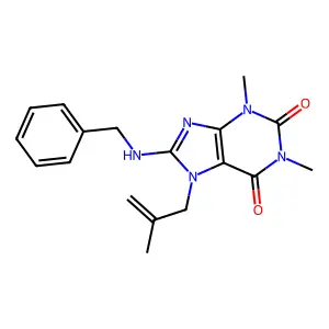 8-(Benzylamino)-1,3-dimethyl-7-(2-methylprop-2-enyl)purine-2,6-dione structure