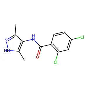 2,4-dichloro-N-(3,5-dimethyl-1H-pyrazol-4-yl)benzamide structure