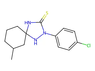 2-(4-Chlorophenyl)-7-methyl-1,2,4-triazaspiro[4.5]decane-3-thione structure