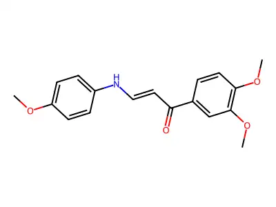 (E)-1-(3,4-dimethoxyphenyl)-3-(4-methoxyanilino)prop-2-en-1-one structure