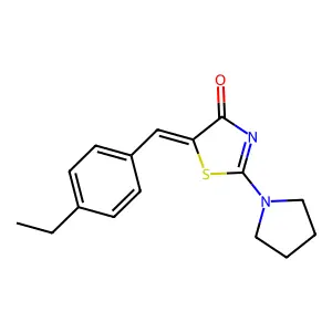 5-(4-ethylbenzylidene)-2-(1-pyrrolidinyl)-1,3-thiazol-4(5H)-one structure