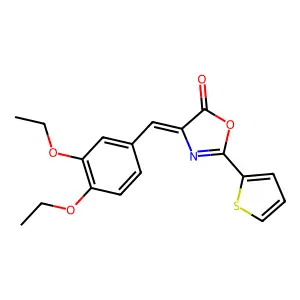 (4Z)-4-[(3,4-diethoxyphenyl)methylidene]-2-thiophen-2-yl-1,3-oxazol-5-one structure