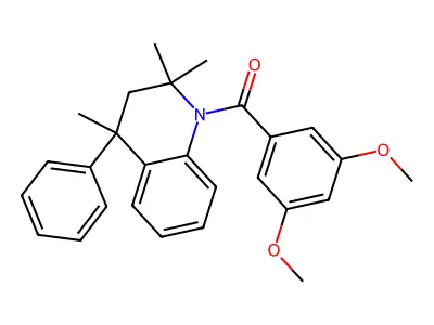 (3,5-dimethoxyphenyl)-(2,2,4-trimethyl-4-phenyl-3H-quinolin-1-yl)methanone structure