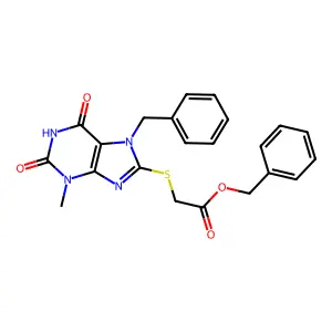Benzyl 2-(7-benzyl-3-methyl-2,6-dioxopurin-8-yl)sulfanylacetate structure