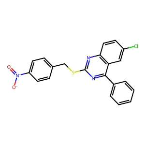 6-Chloro-2-[(4-nitrophenyl)methylsulfanyl]-4-phenylquinazoline structure