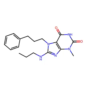 3-Methyl-7-(3-phenyl-propyl)-8-propylamino-3,7-dihydro-purine-2,6-dione structure