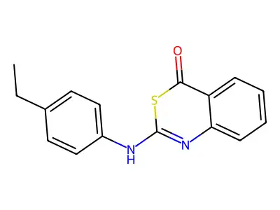 2-[(4-ethylphenyl)amino]-4H-3,1-benzothiazin-4-one structure