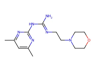 N-(4,6-Dimethyl-2-pyrimidinyl)-N'-[2-(4-morpholinyl)ethyl]guanidine structure