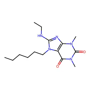 8-(Ethylamino)-7-hexyl-1,3-dimethylpurine-2,6-dione structure