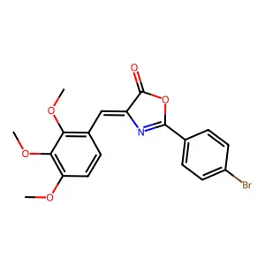 (4Z)-2-(4-bromophenyl)-4-[(2,3,4-trimethoxyphenyl)methylidene]-1,3-oxazol-5-one structure