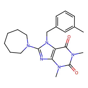 8-(azepan-1-yl)-1,3-dimethyl-7-(3-methylbenzyl)-1H-purine-2,6(3H,7H)-dione structure
