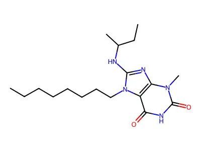 8-(Butan-2-ylamino)-3-methyl-7-octylpurine-2,6-dione structure