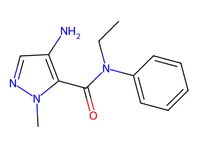 4-amino-N-ethyl-2-methyl-N-phenylpyrazole-3-carboxamide structure