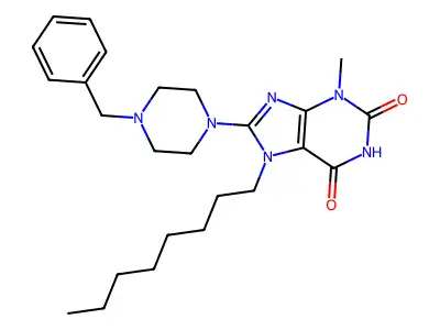 8-(4-Benzylpiperazin-1-yl)-3-methyl-7-octylpurine-2,6-dione structure