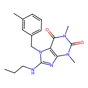 1,3-Dimethyl-7-(3-methyl-benzyl)-8-propylamino-3,7-dihydro-purine-2,6-dione structure