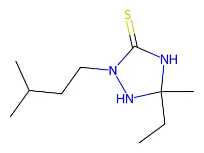 5-Ethyl-5-methyl-2-(3-methylbutyl)-1,2,4-triazolidine-3-thione structure