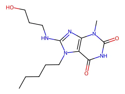 8-((3-Hydroxypropyl)amino)-3-methyl-7-pentyl-3,7-dihydro-1H-purine-2,6-dione structure