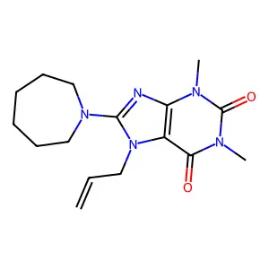 8-(Azepan-1-yl)-1,3-dimethyl-7-prop-2-enylpurine-2,6-dione structure