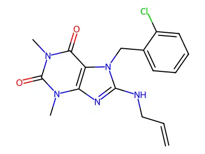 7-[(2-Chlorophenyl)methyl]-1,3-dimethyl-8-(prop-2-enylamino)purine-2,6-dione structure