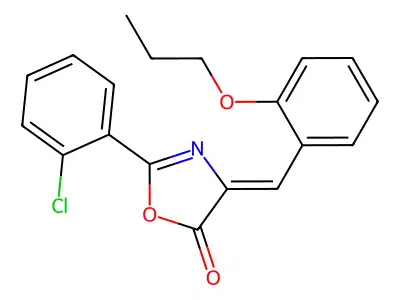 (4Z)-2-(2-chlorophenyl)-4-[(2-propoxyphenyl)methylidene]-1,3-oxazol-5-one structure